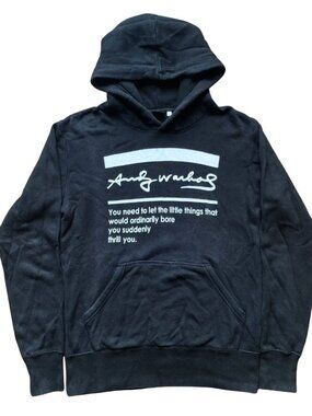 Andy Warhol Black Classic Logo Hoodie Mens Small